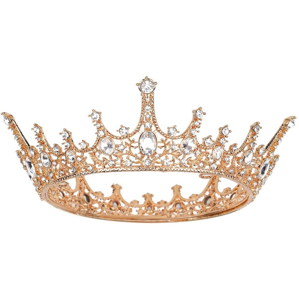 Elegant Gold Crown with Crystal Accents